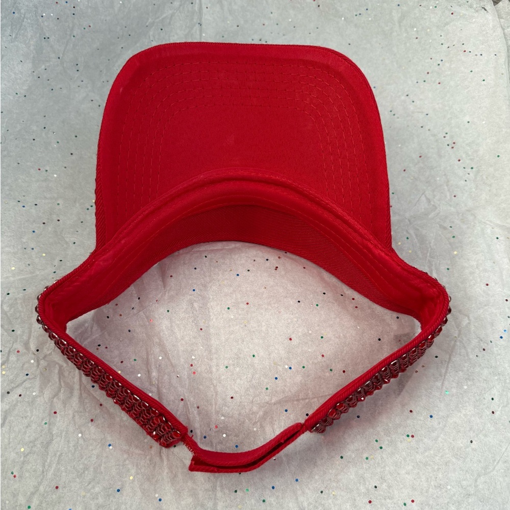 Red Rhinestone Visor nwot - Picture 5 of 5